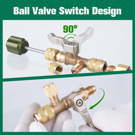 Hongsen dual SAE ports visible for 1/4 and 5/16 compatibility benefits