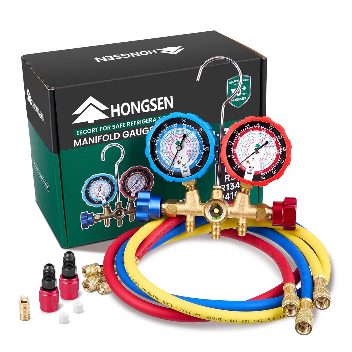 hongsen brass manifold front view showing durable construction and reliability