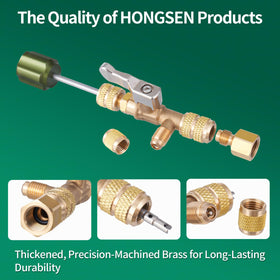 Hongsen label and compatibility markings clarifying refrigerant support