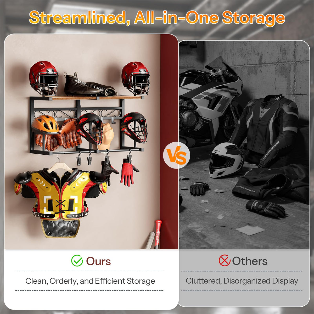HOOBRO installed in garage lifestyle scene optimizing wall space and order