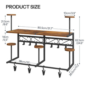HOOBRO top shelf wood finish showing storage for bags and added durability