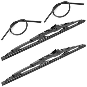HOOJUKE front packaging showing two 32 inch wiper blades and accessories, clear replacement identification