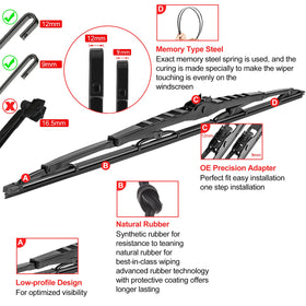 HOOJUKE close-up of ABSP silicone rubber edge for streak-free wiping