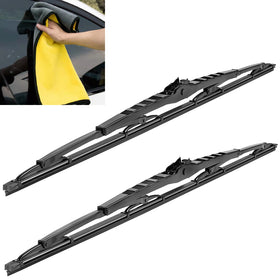 HOOJUKE front view of packaged 32-inch wiper pair showing kit benefit