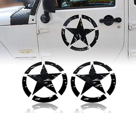 Hooke Road front view of military star decal showing crisp graphic and automotive fit