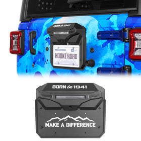 Hooke Road front assembly view showing sleek spare tire delete and relocated plate benefit