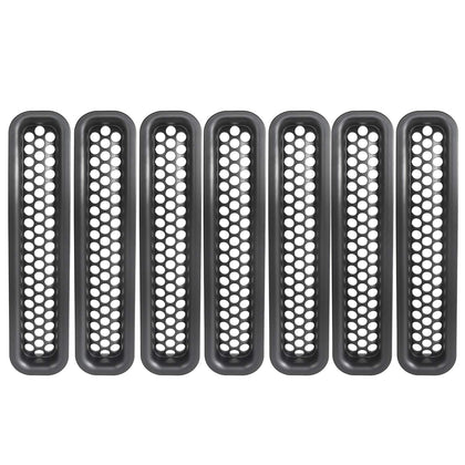 Hooke Road front grille inserts installed on Jeep Wrangler TJ showing aggressive look and protection