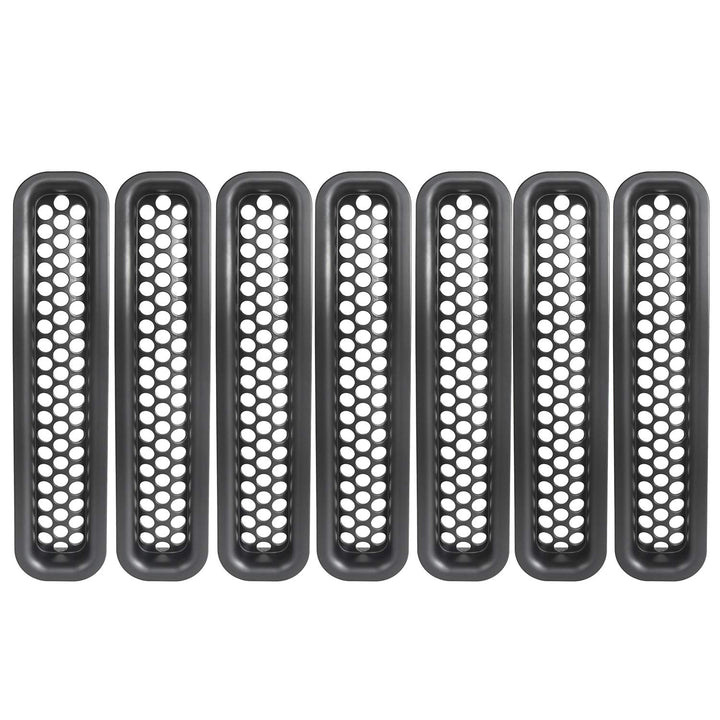 Hooke Road front grille inserts installed on Jeep Wrangler TJ showing aggressive look and protection