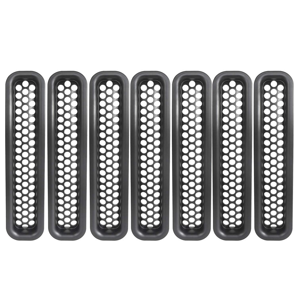 Hooke Road front grille inserts installed on Jeep Wrangler TJ showing aggressive look and protection