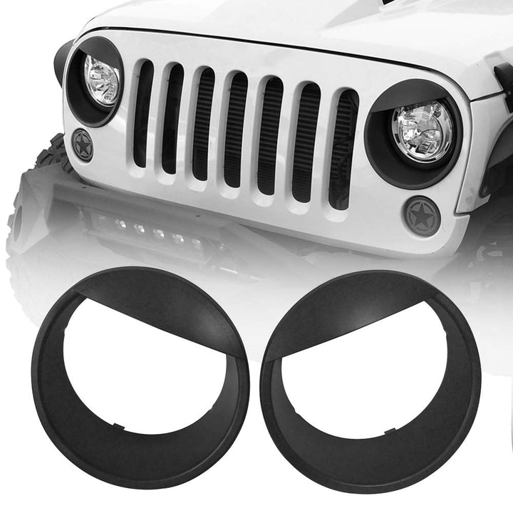 Hooke Road front view of bezels fitted on Jeep highlighting bold look