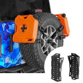 Hooke Road front view of mount on spare tire showing secure fit and storage benefit