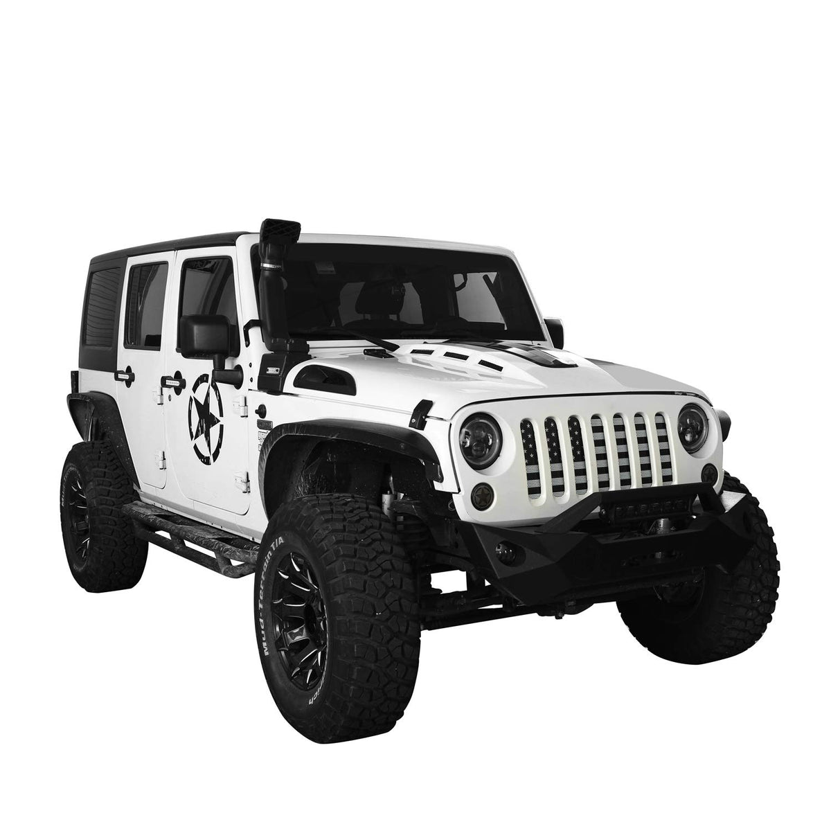 Hooke Road side profile installed on Jeep demonstrating flush fit and coverage