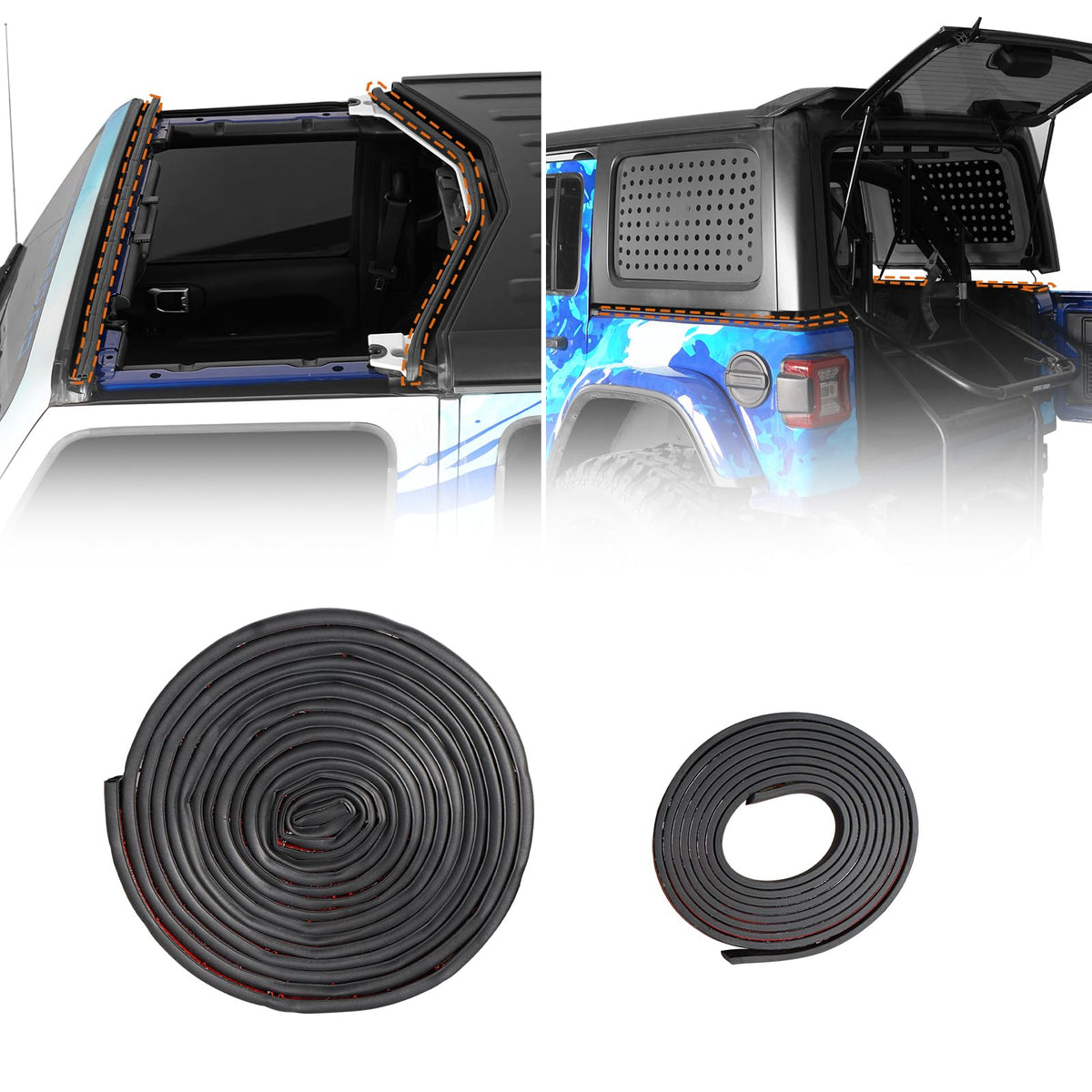 Hooke Road front packaging showing full hardtop seal kit and fitment benefits