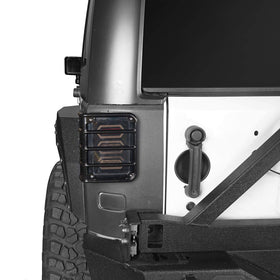 Hooke Road on Jeep back in trail setting showing taillight protection during off-road use