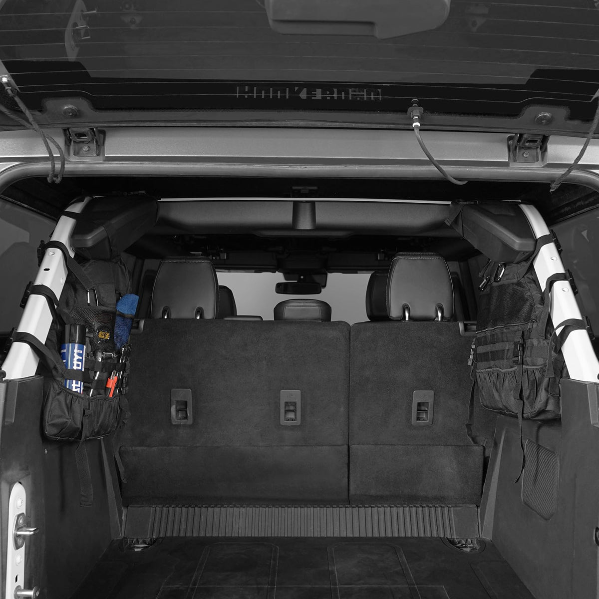 Hooke Road installed in Bronco trunk showing neat cargo organization benefit