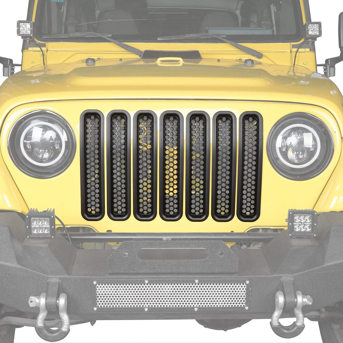 Hooke Road-equipped Jeep Wrangler driving on road showing enhanced appearance and debris protection