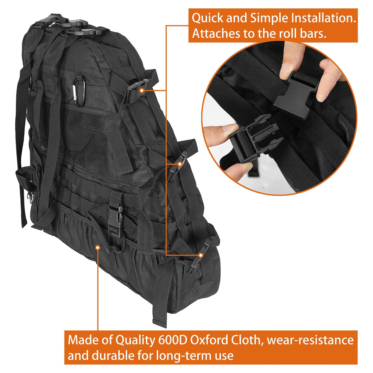 Hooke Road fabric close-up of 600D Oxford showing durable protection benefit