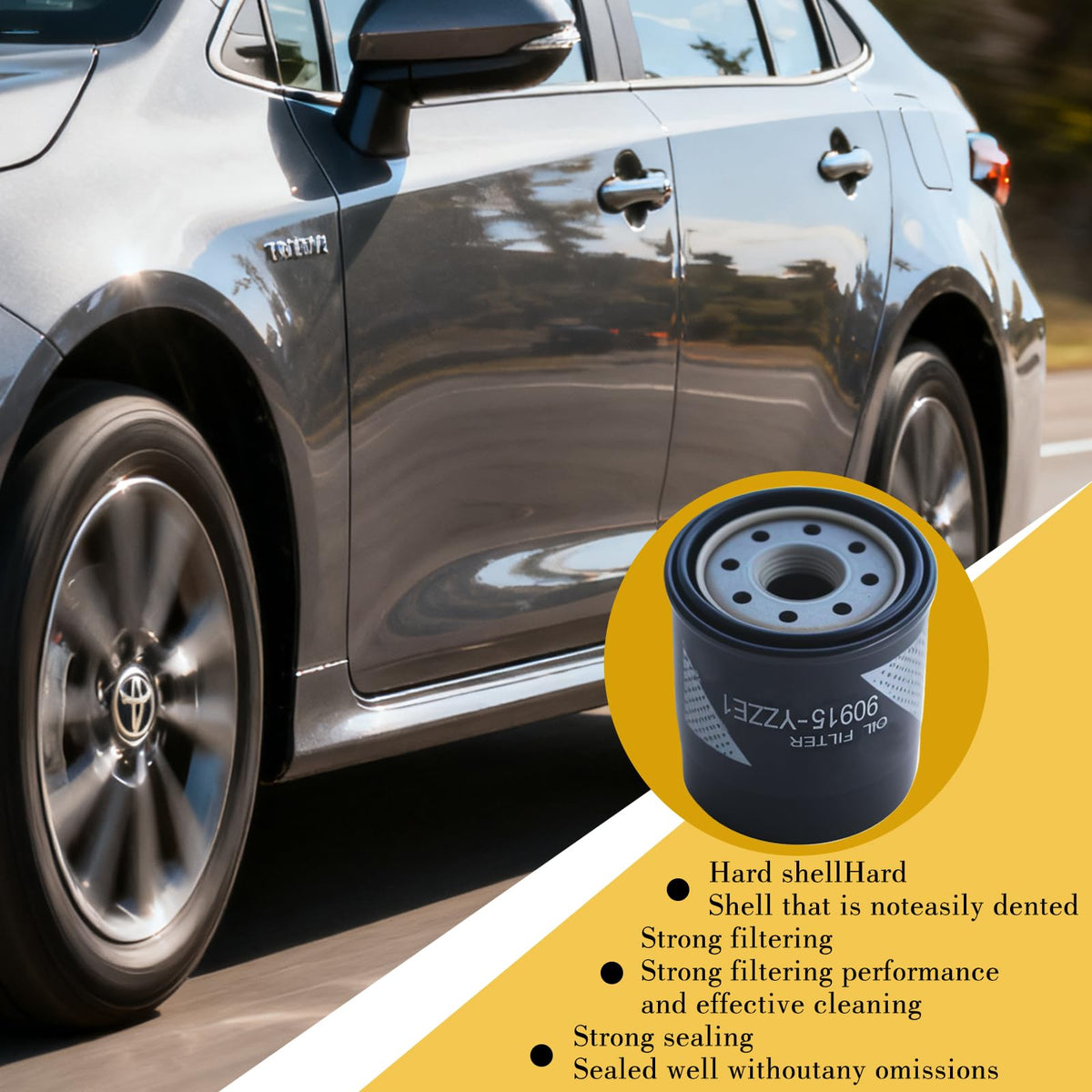 HOONHERY oil filter installed on engine illustrating direct-fit convenience