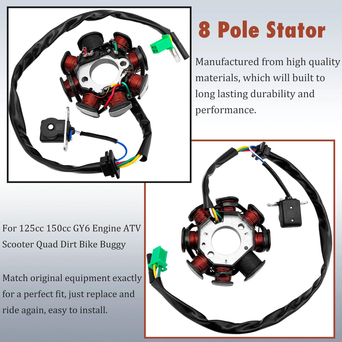 HOOTO CDI box and rectifier laid out for quick identification and straightforward installation