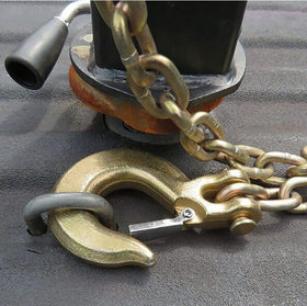 HOOTO hooks in use on a truck towing trailer illustrating reliable transport safety