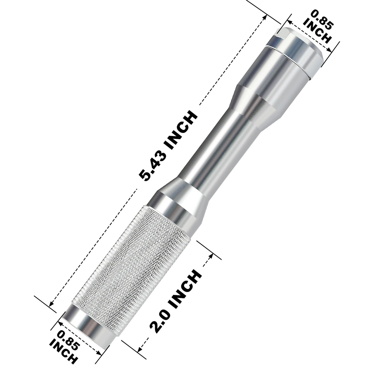 HOOTSUM scale comparison with hand and ruler showing long-reach handle for deep rims