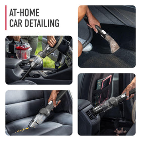 Hoover dry debris tool close-up capturing crumbs and hair for faster cleanups