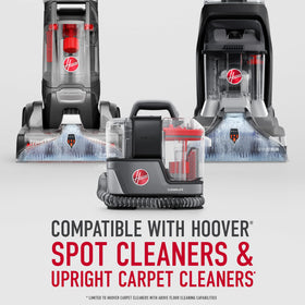 Hoover max extraction tool on upholstery pulling moisture and soil for deeper cleaning
