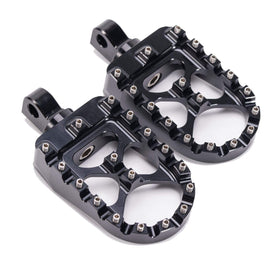 Hopider front view wide foot peg shows broad platform and improved control