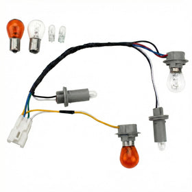 HOPUT tail harness front view showing connectors and bulbs for quick replacement