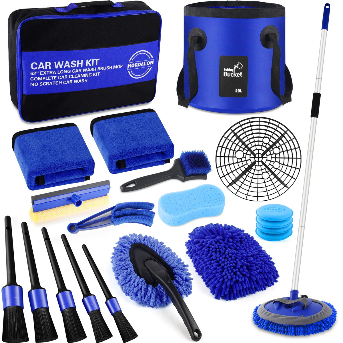 HORDALOR front view of packed 21-piece kit showing organized tools and bag benefit: easy storage