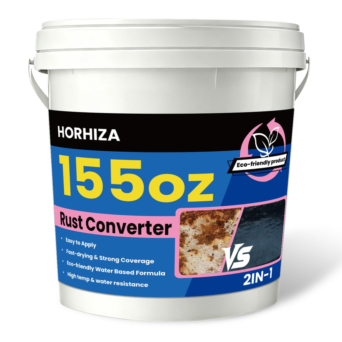 HORHIZA front can label showing product name and size for quick identification and benefit