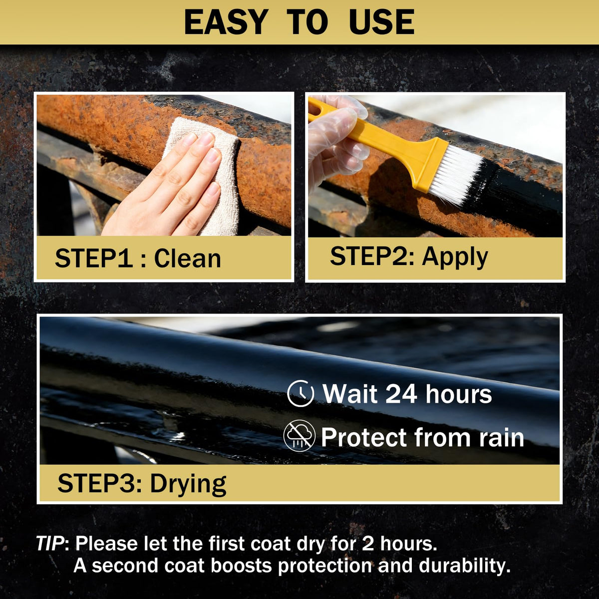 HORHIZA applied to outdoor fence illustrating long-lasting corrosion protection in weather