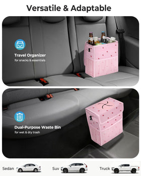 HORJONES hanging from headrest demonstrating easy access and secure fit