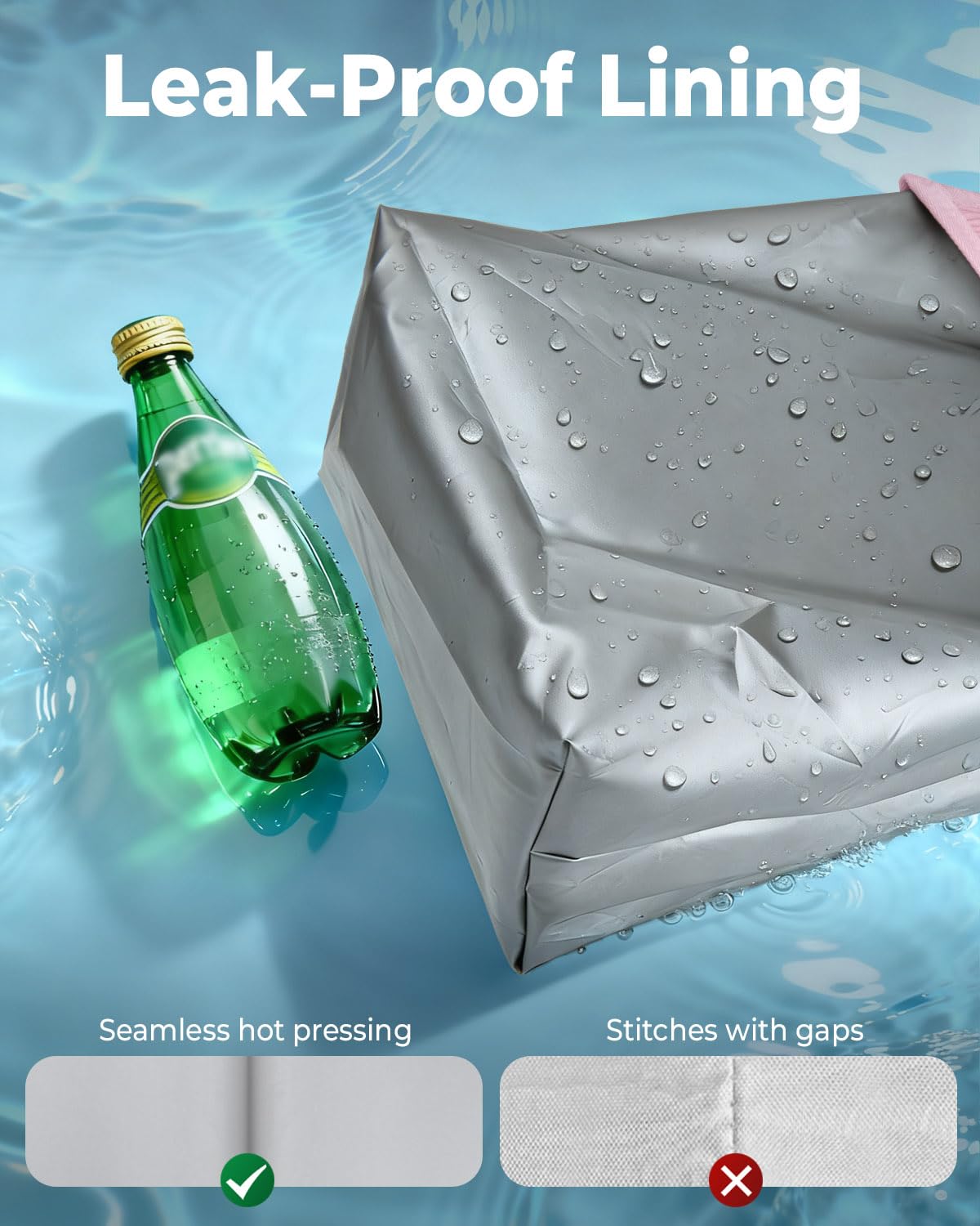 HORJONES mesh pockets holding phone and bottle for quick organization