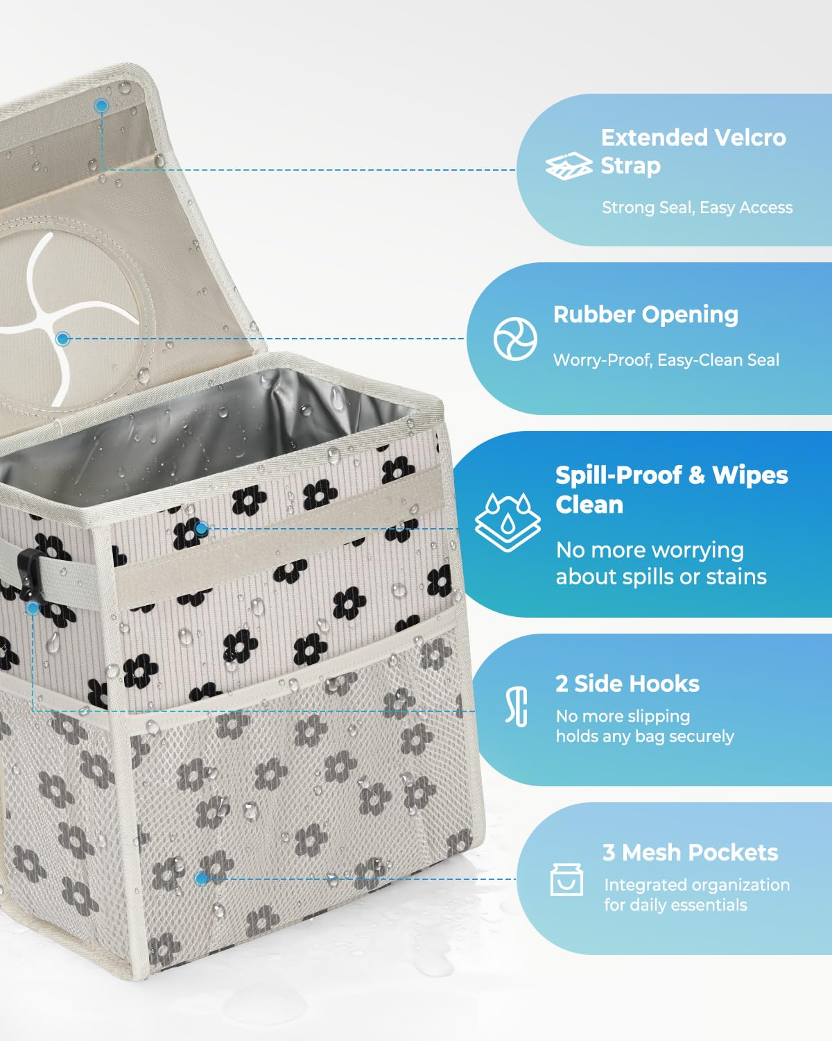 HORJONES mesh pockets detail holding phone and tissues for easy access