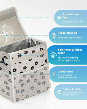 HORJONES mesh pockets detail holding phone and tissues for easy access