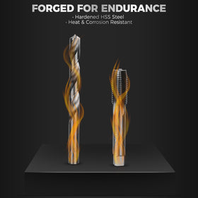 HORUSDY taps and installation tools detail showing hardened alloy durability