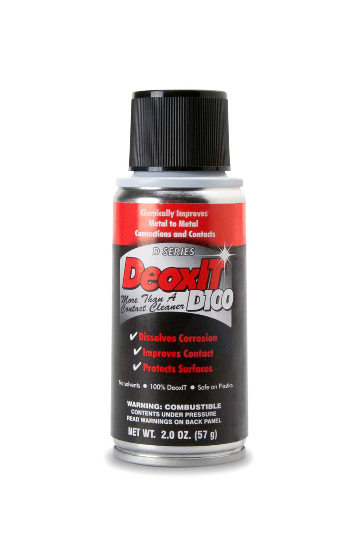 Hosa DeoxIT D100S-2 front bottle view showing label and precise 2 oz spray