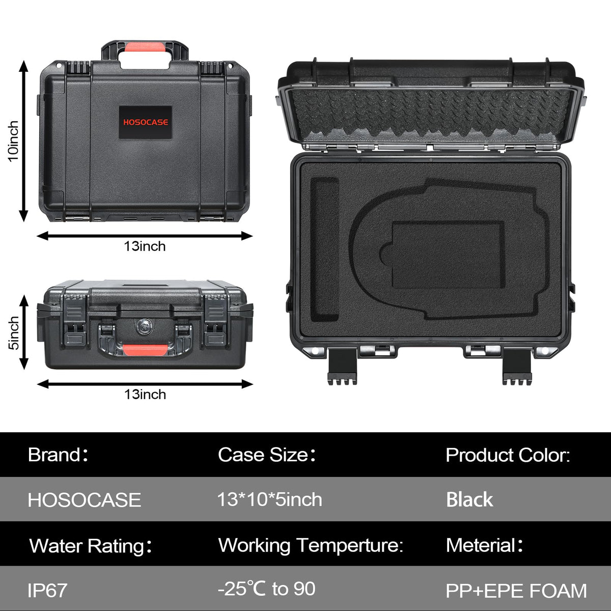 HOSOCASE waterproof seal detail showing IP67 gasket keeping moisture and dust out
