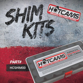 Hot Cams close-up stacked shims demonstrating durable 4140 steel construction
