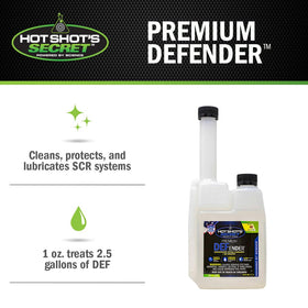 Hot Shot's Secret being poured into a DEF tank demonstrating easy dosing and protection