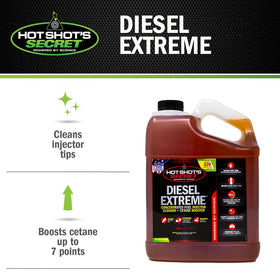 Hot Shot's Secret label close-up highlighting dosing and cleaning features