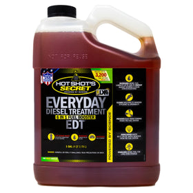 Hot Shot's Secret EDT front view of one gallon bottle showing label and size benefit
