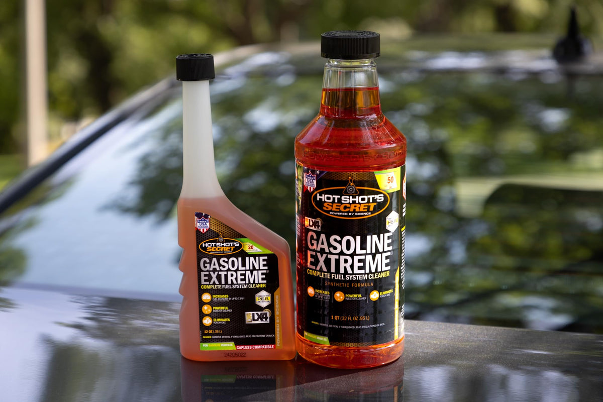 Hot Shot's Secret beside a pickup in driveway illustrating improved performance