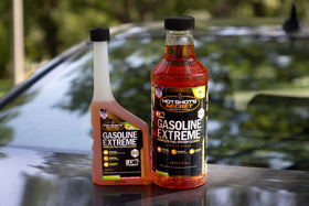 Hot Shot's Secret beside a pickup in driveway illustrating improved performance