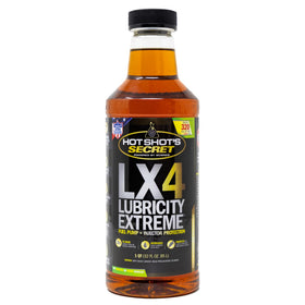 Hot Shot's Secret front label showing LX4 features and clear product branding protecting engines