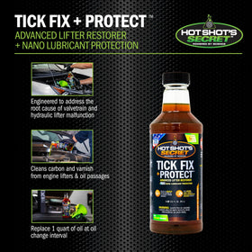 Hot Shot's Secret pouring additive into oil filler demonstrating easy dosing