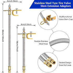 Hotop close-up of stainless steel braided hose showing durable construction benefit