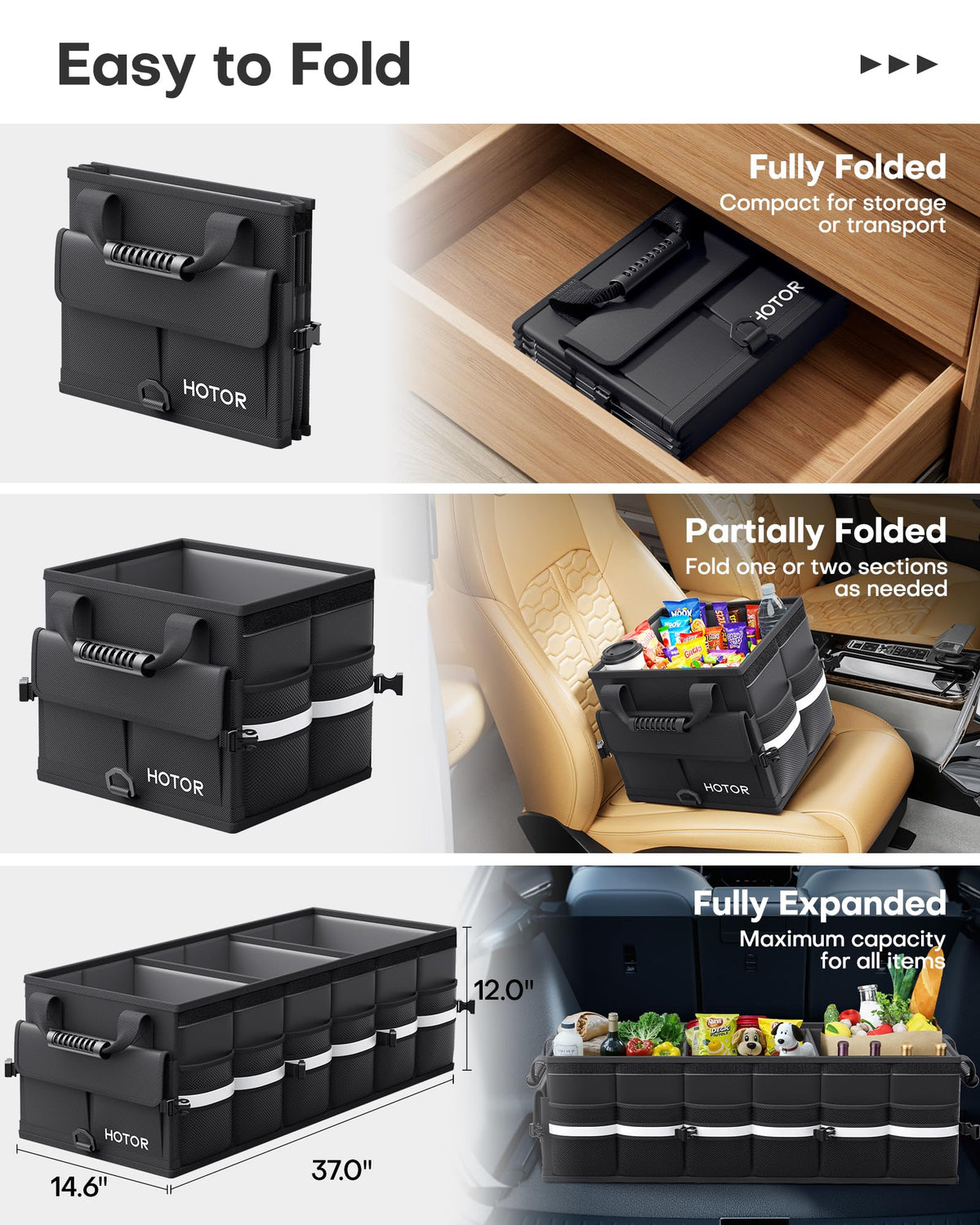 HOTOR removable insulated cooler close-up showing waterproof lining and leak resistance