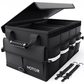 HOTOR front view showing two compartments and organized groceries benefit: quick access